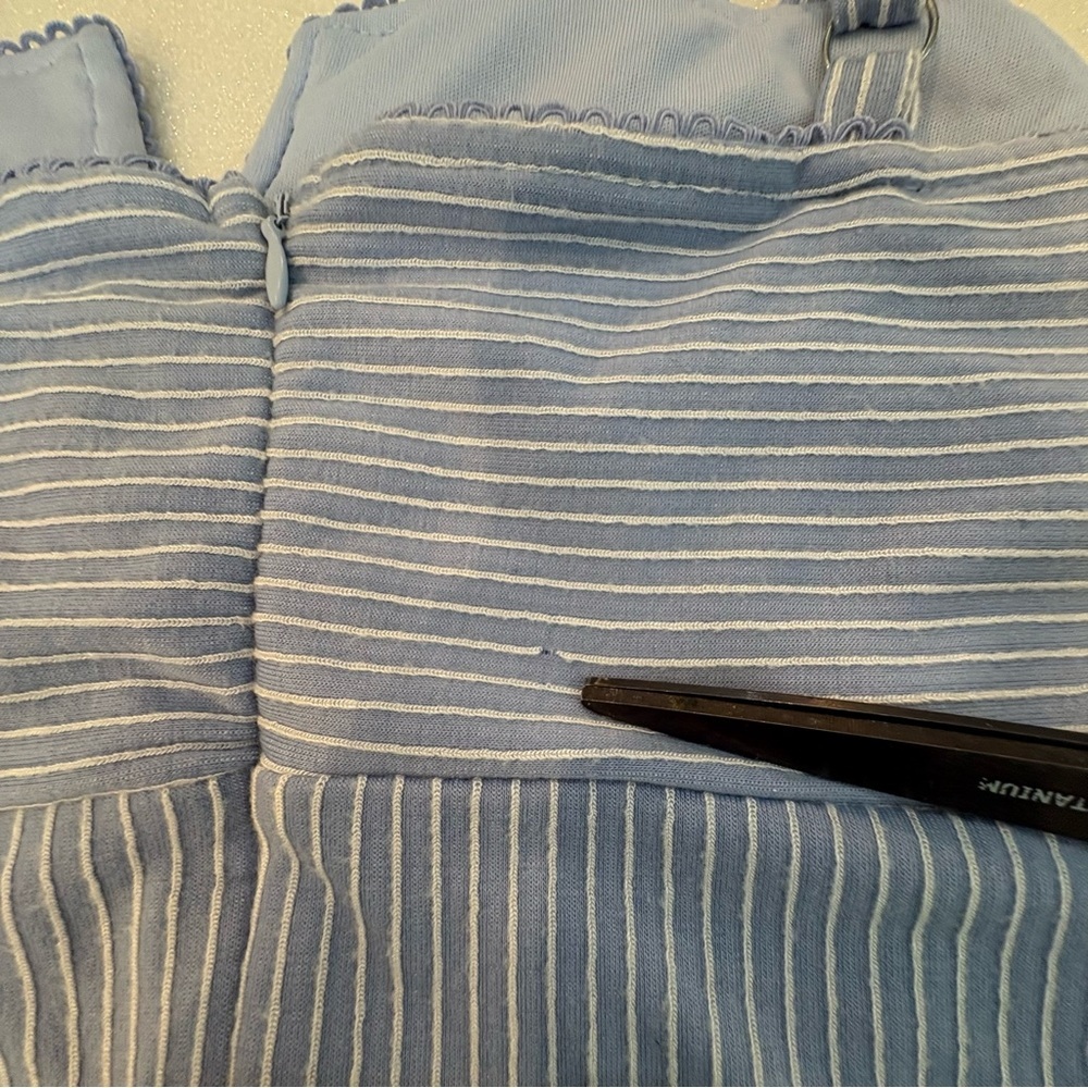 Lulu's Bodysuit Light Blue Striped Adjustable - Picture 10 of 13